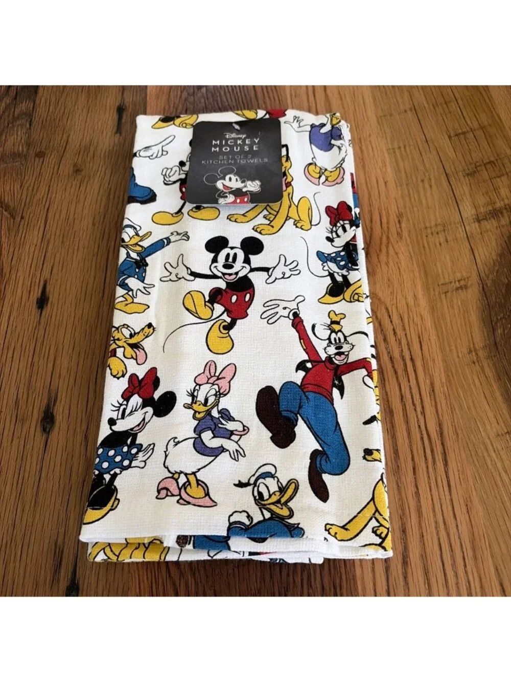 Disney Mickey Mouse And Friend Set Of 2 Kitchen Towels NWT 100% Cotton